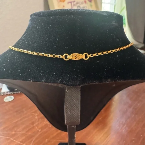 Edwardian Victorian Antique Gold Filled Amethyst Glass Mourning Jewelry Necklace